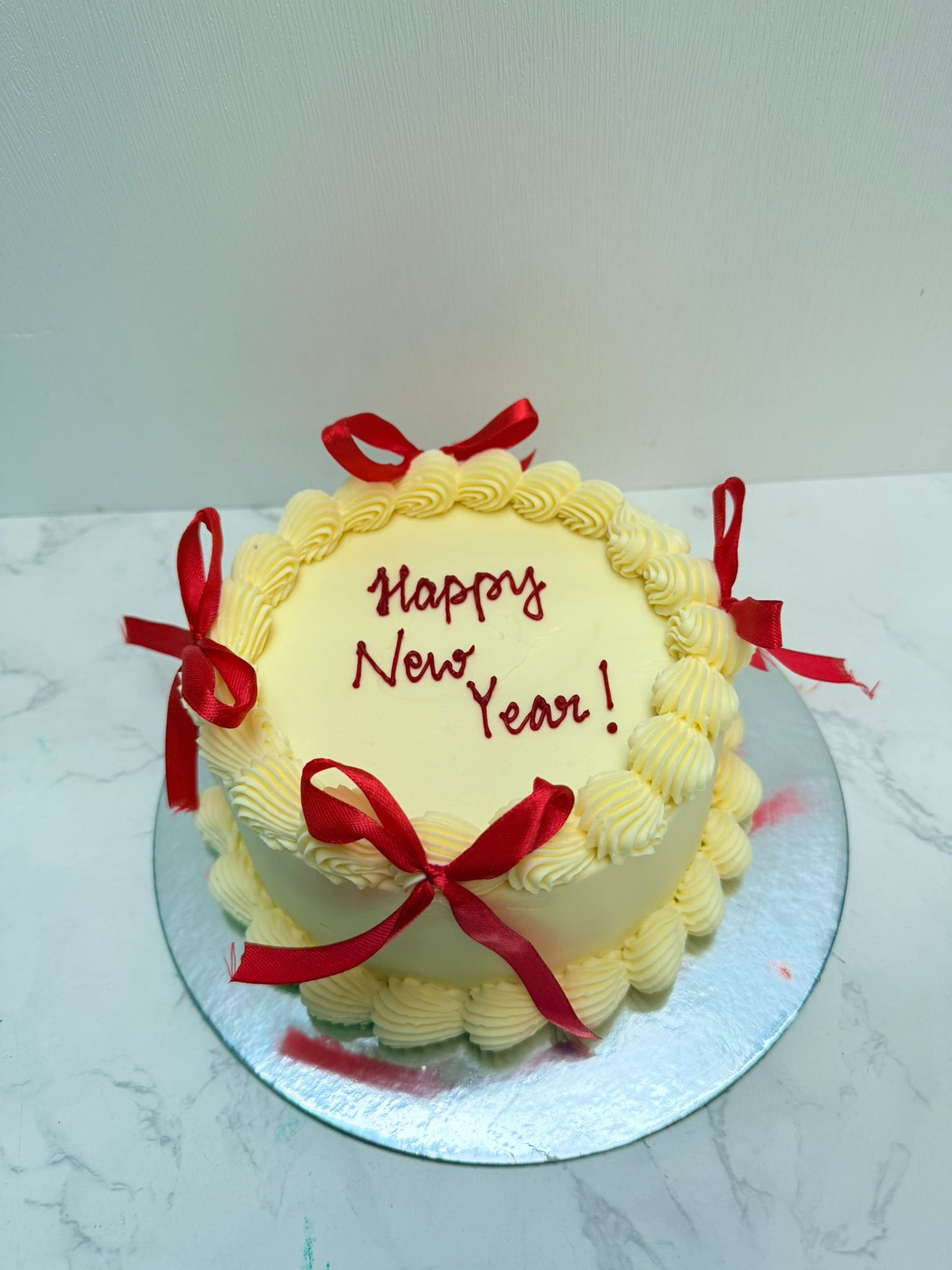New year special cake with bow