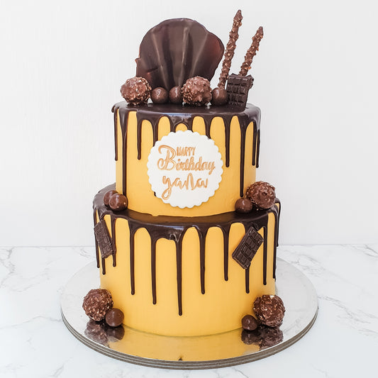 Two-tier Fancy Drip Cake