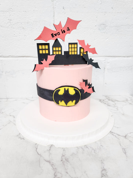 Batgirl pink theme cake