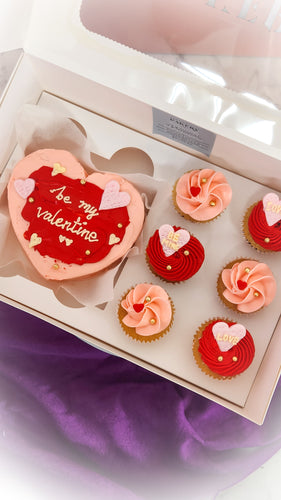 Valentine’s Day Bento Cake with Mini Cupcakes