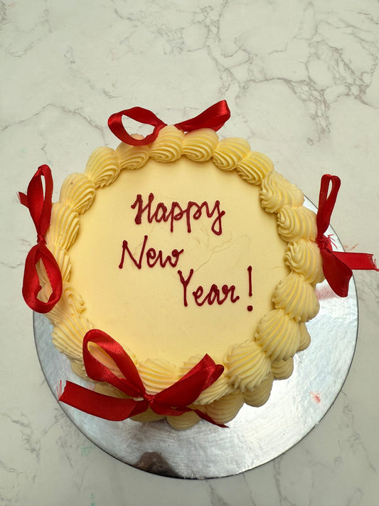 New year special cake with bow