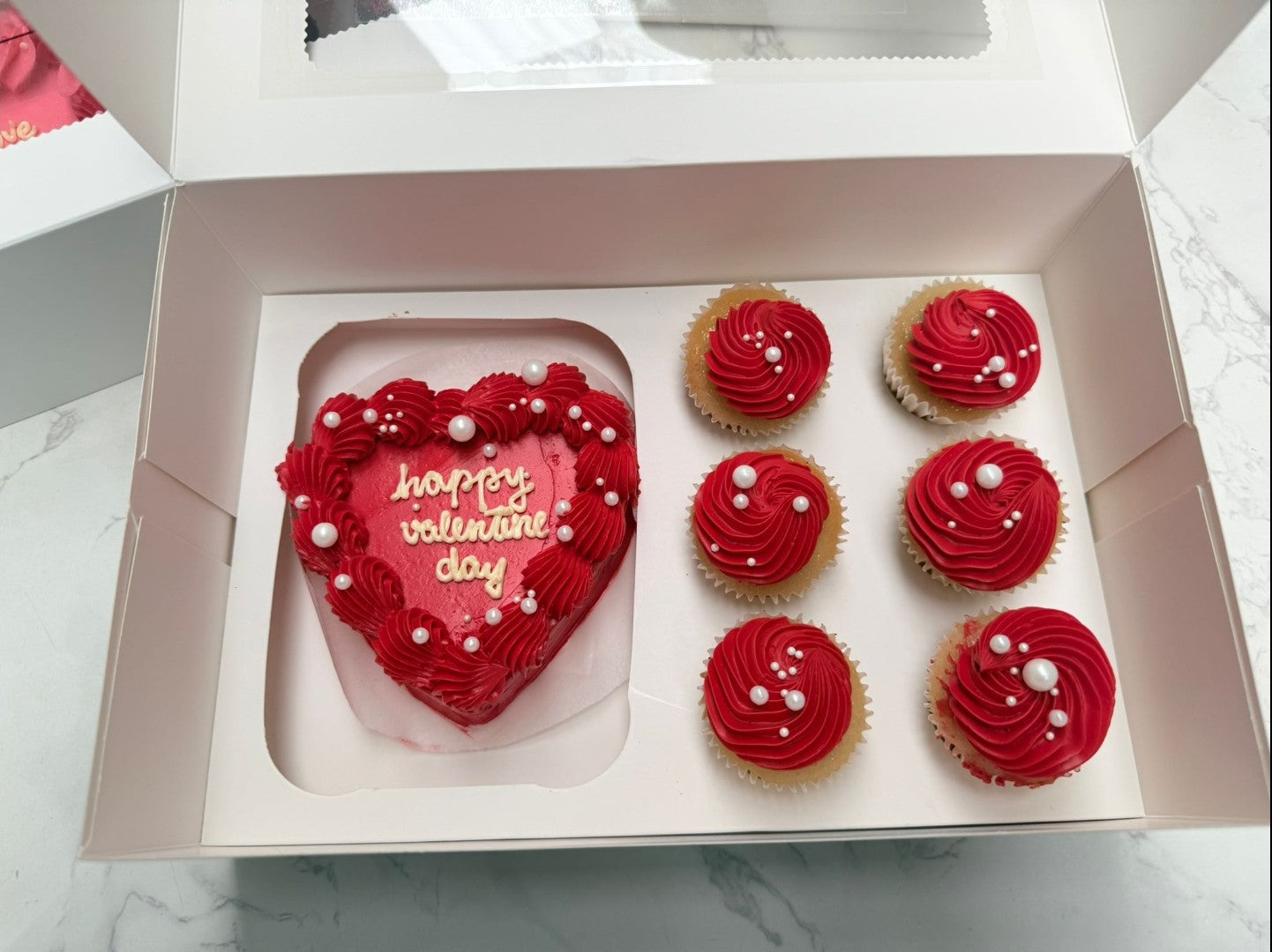 Valentine’s Day Bento Cake with Mini Cupcakes